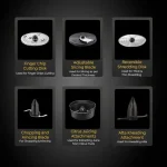 Prestige 1000 Watts Endura Pro Mixer Grinder with 6 Jars and Food Processor Attachments| Sturdy Stainless Steel Body| Ball Bearing Pure Copper Motor| See-Through Lids| Black and Silver